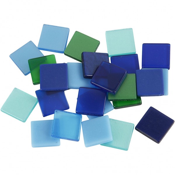 Mini-Mosaik 10x10 mm Blau-Grün