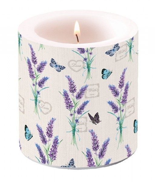 Kerze Lavendel Motiv