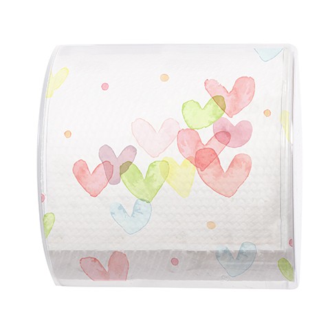 Toilettenpapier Herzen pastell