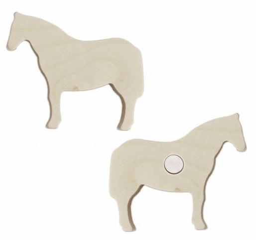 Magnet aus Holz Pferd, Pferdemagnet