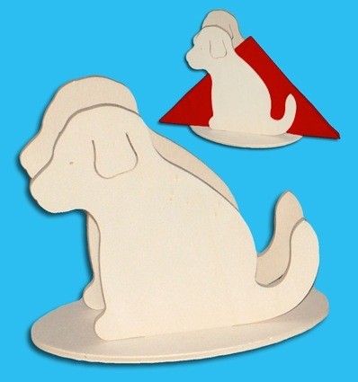 Servietten- oder Briefhalter Hund